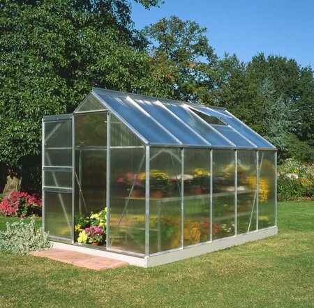 Halls Popular 610 Aluminium Greenhouse 6 x 10 Polycarbonate