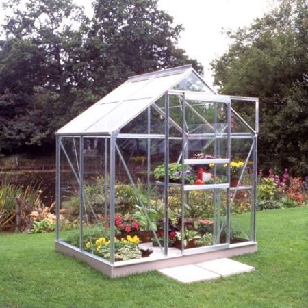 Halls Popular 64 Aluminium Greenhouse 6 x 4 Horti Glass Short Pane