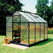 Halls Popular 68 Black Greenhouse 6 x 8 Polycarbonate F09709