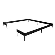 Halls QUBE 610 6x10 black steel greenhouse base frame shown assembled on white background.