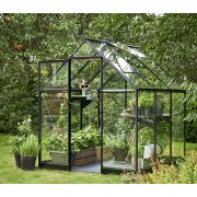 Halls QUBE 66 6x6 Greenhouse Black Toughened Glass F09816