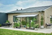 Halls QUBE Lean-To Greenhouse 612 Black Toughened Glass