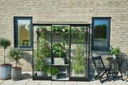 Halls QUBE Lean-To Greenhouse 62 Black Toughened Glass - image 1