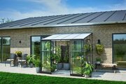 Halls QUBE Lean-To Greenhouse 68 Black Toughened Glass