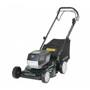 Hayter Osprey 46 60V Autodrive cordless lawnmower with 46cm steel cutting deck, 55L grass collector and self-propelled drive system.