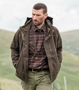 Hoggs of Fife struther waterproof zip thtough jacket dark green man wearing item