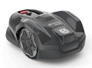 Husqvarna Automower 310E NERA robotic lawn mower shown with EPOS plug-in accessory included.