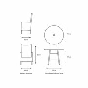 LeisureGrow - Monte Carlo Sand 2-seat Dining Set -MCSA/SET1 - image 3