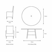 LeisureGrow - Monte Carlo Sand 6-seat Dining Set With 3M Parasol - MCSA/SET3 - image 3