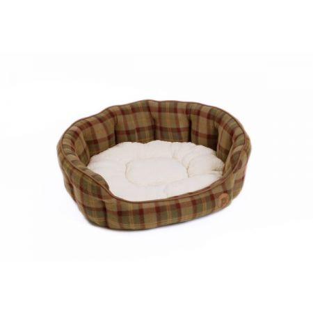 Petface Country Check  Oval Bed Medium