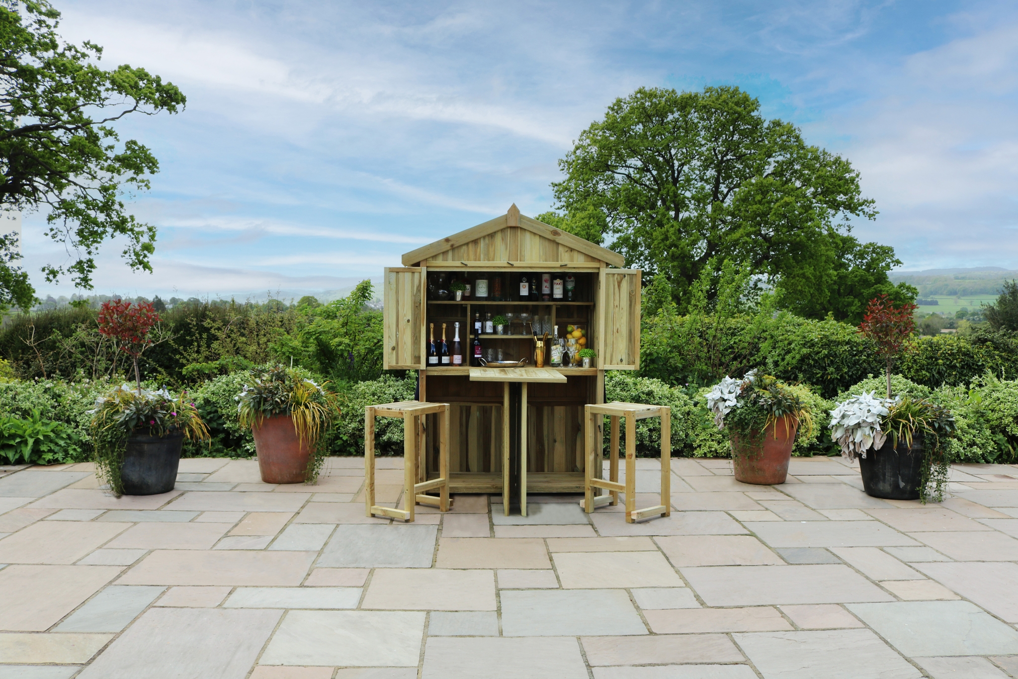 Zest Garden Bar and 2 Stool Set - 35079 - Steam & Moorland Garden Centre